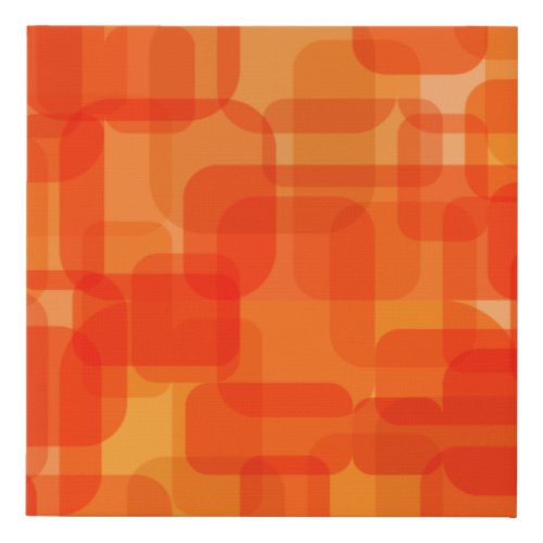 Vibrant Contemporary Abstract Modern Art Orange Faux Canvas Print