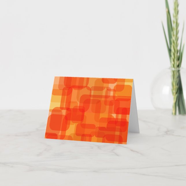 Vibrant Contemporary Abstract Modern Art Orange Thank You Card (Front)