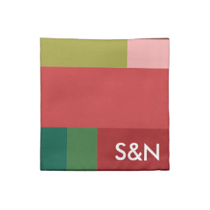 Vibrant Contemporary Color Block Holiday Modern Cloth Napkin
