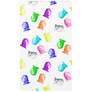vibrant contemporary surreal sculpture bust art tablecloth