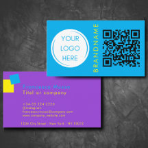 Vibrant contrast color, logo and QR code modern