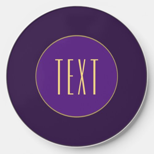 Vibrant Contrentric Two Tone Purple Circles Text Wireless Charger