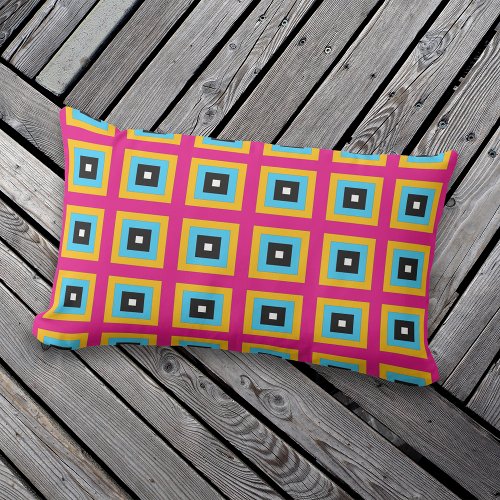 Vibrant Cool Modern Geometric Pattern Lumbar Pillow