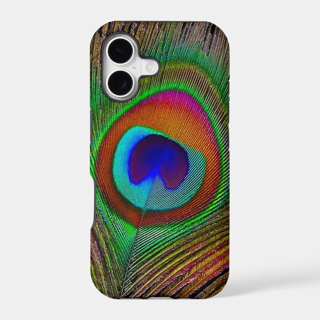Vibrant Copper Peacock Feather Iphone Case (Back)