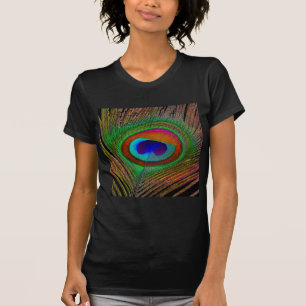 Vibrant Copper Peacock Feather T-Shirt
