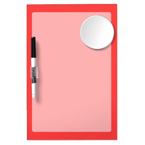 Vibrant Coral Background Accent Color Dry Erase Board With Mirror