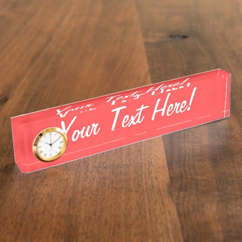 Vibrant Coral Color Decor Customize This Name Plate