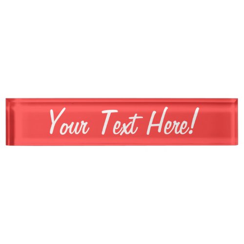 Vibrant Coral Color Decor Customize This Nameplate