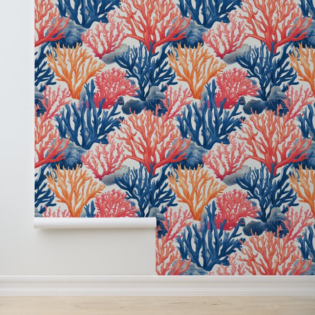 Vibrant coral reef pattern wall decor (Application)