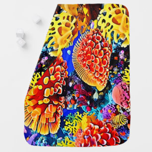 Vibrant Coral Reef Sea Wonder Art Baby Blanket