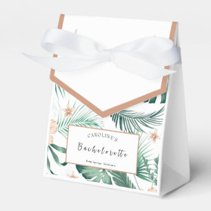 Vibrant Coral Tropical Bachelorette Flask Favor Boxes