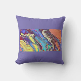 Vibrant Cosmic Flow: Multi-Color Acrylic Abstract Throw Pillow