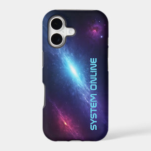 Vibrant Cosmic Galaxy Sci Fi Abstract Blue iPhone 17 Case