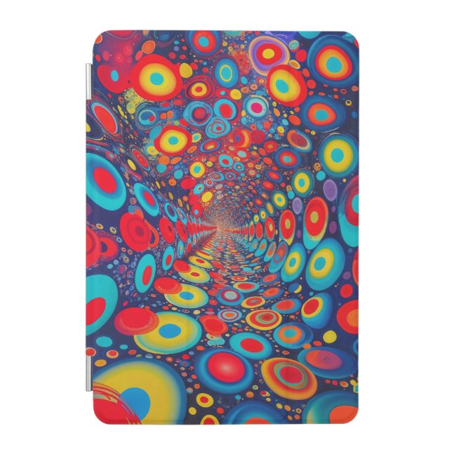 Vibrant Cosmic Liquid Dots Abstract Space Art iPad Mini Cover (Front)