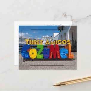 Vibrant Cozumel Sign Postcard