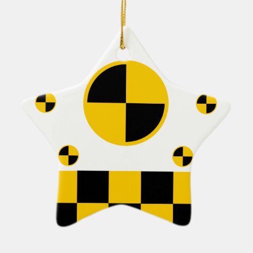 Vibrant Crash Test Markers Ceramic Ornament