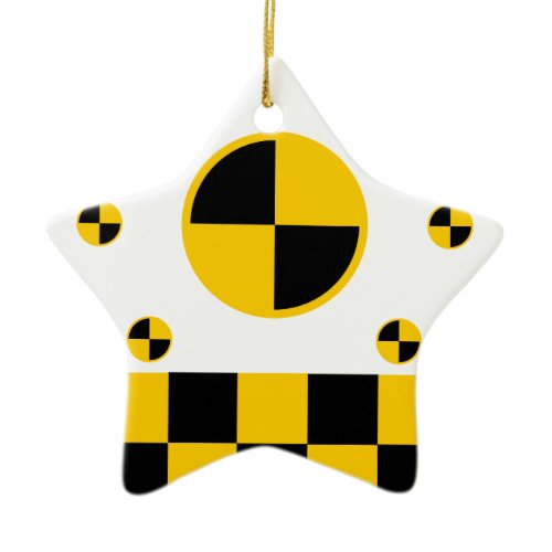 Vibrant Crash Test Markers Ceramic Ornament