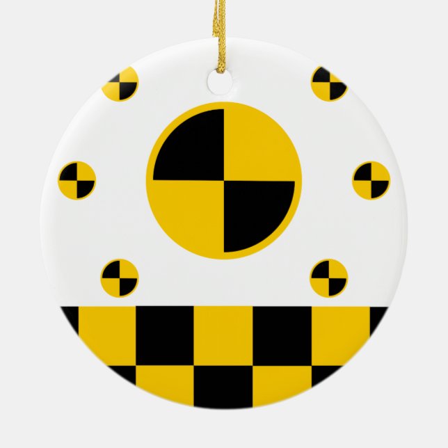 Vibrant Crash Test Markers Ceramic Ornament (Back)