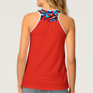 Vibrant Crimson and Blue Enamel Women's Tank Top