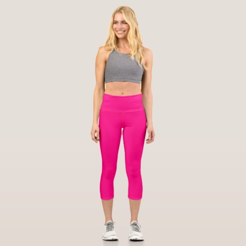 Vibrant Crimson  Capri Leggings