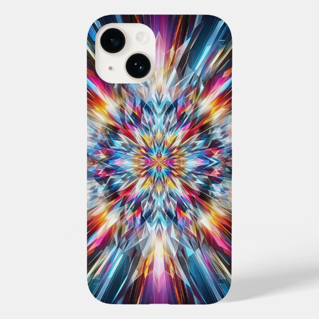 Vibrant Crystal Burst Phone Case Abstract Geometri (Back)