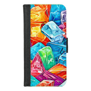 Vibrant Crystal Cluster Art iPhone 8/7 Wallet Case