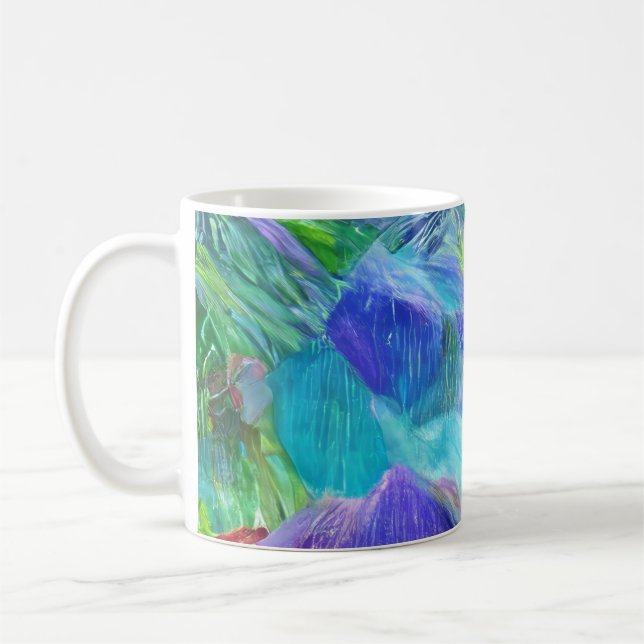 Vibrant Crystal Mountain Abstract  Coffee Mug (Left)