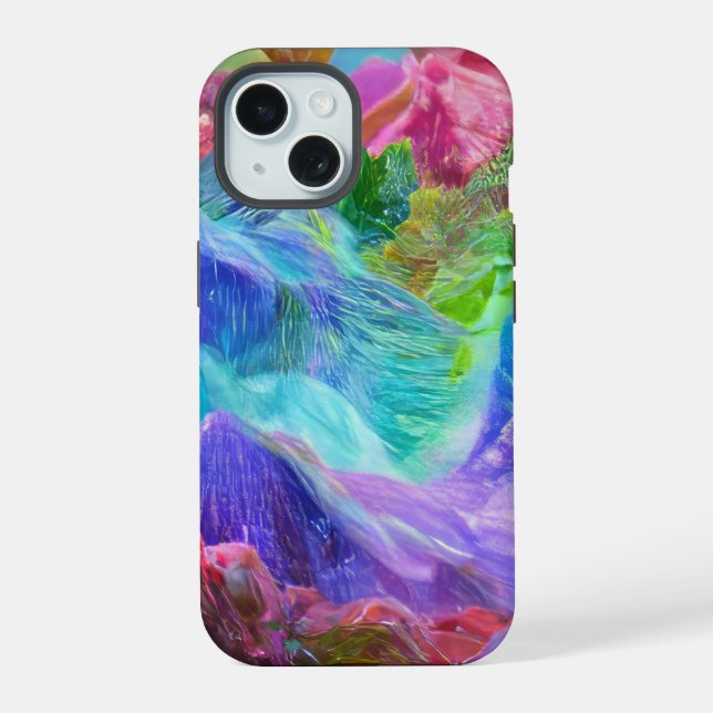 Vibrant Crystal Mountain Abstract  Iphone Case (Back)