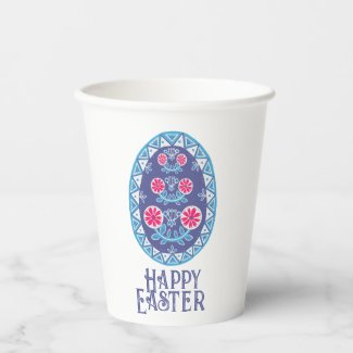 Vibrant Cultural Accent Blue Ukrainian Pysanka Egg