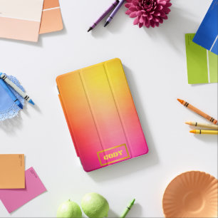 Vibrant Customizable Ombre Pink and Yellow iPad Mini Cover