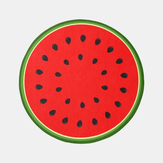 Vibrant Cute Round Watermelon Circle Rug (Front)