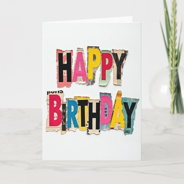 Vibrant Cutout Birthday Card (Front)