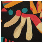 Vibrant Cyan "Aztec Dream" Textile Polyester Popli Fabric