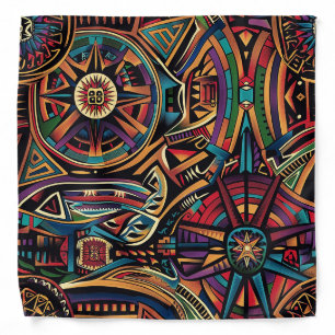 Vibrant Cyan "Chronicle of the Ancients" Fashion B Bandana