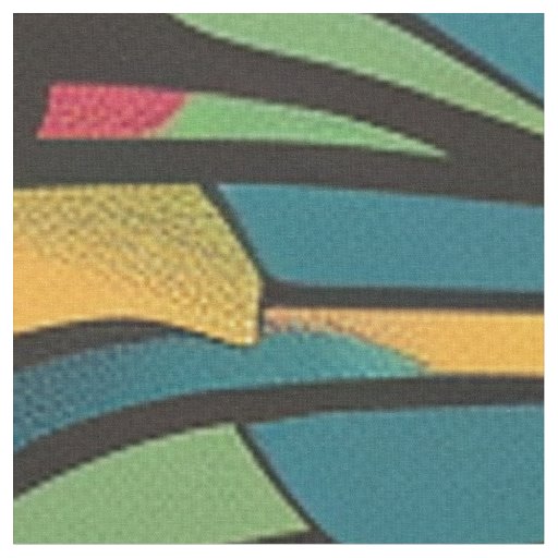 Vibrant Cyan "Eclipsed Suns and Pyramids" Combed C Fabric