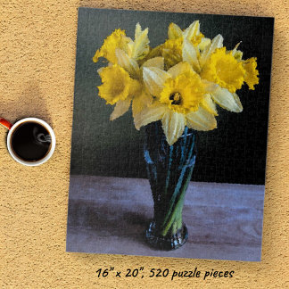 Vibrant Daffodils Still Life Watercolor Jigsaw Puzzle