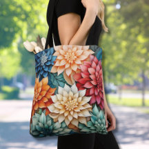 Vibrant Dahlia Floral Colorful Allover Pattern