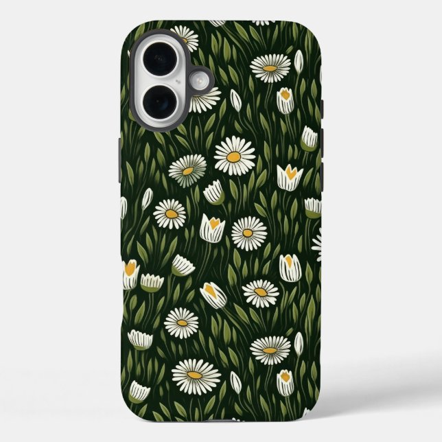 Vibrant Daisy Pattern with Lush Green Accents Case-Mate iPhone Case (Back)