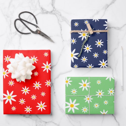 Vibrant Daisy Wrapping Paper Sheet Set