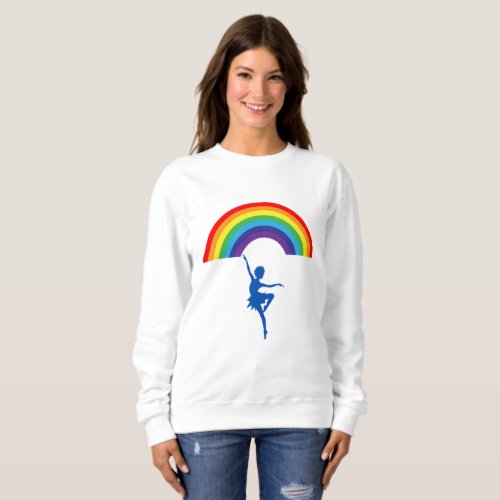 Vibrant Dancing Girl Sweatshirt Whimsical Rainbow