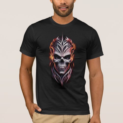 Vibrant Dark Fantasy Tribal Tattoo T_Shirt Design 
