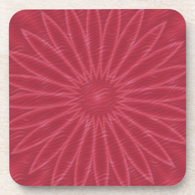 Vibrant Dark Pink Flower Print Beverage Coaster (Front)