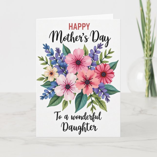Vibrant Daughter Mothers Day Card (Front)