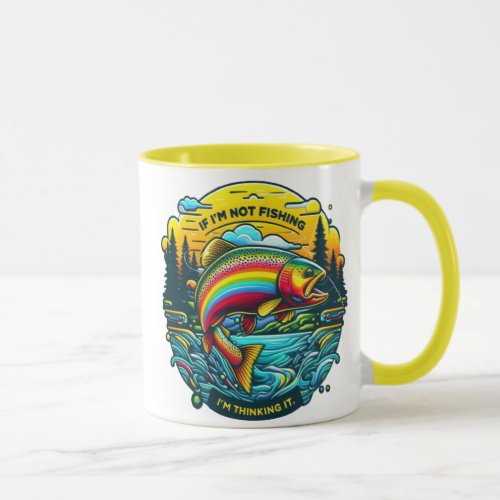 Vibrant Dawn on the Anglerâs Dream Rainbow Trout  Mug