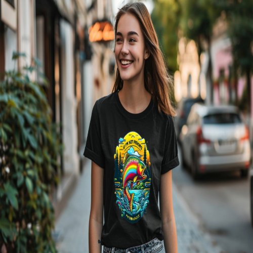 Vibrant Dawn on the Anglers Dream Rainbow Trout  T_Shirt