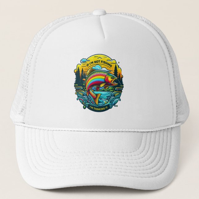 Vibrant Dawn on the Angler’s Dream Rainbow Trout  Trucker Hat (Front)
