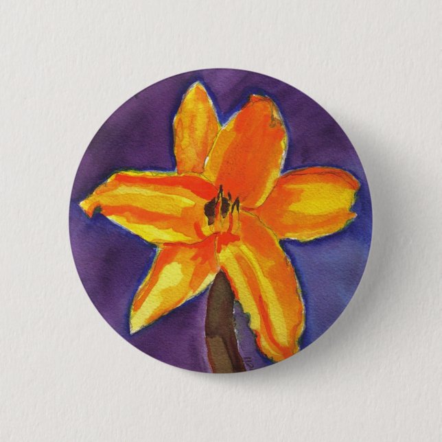 Vibrant Day Lily Button (Front)