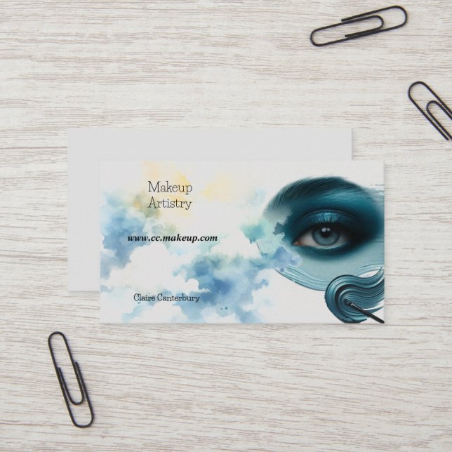 Vibrant Deep Blue Eye Shadow  Business Card (Front/Back In Situ)