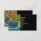 Vibrant Deep Blue Frog on Lily Pad Business Card (Front/Back)