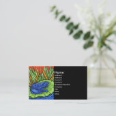 Vibrant Deep Blue Frog on Lily Pad Business Card (Standing Front)